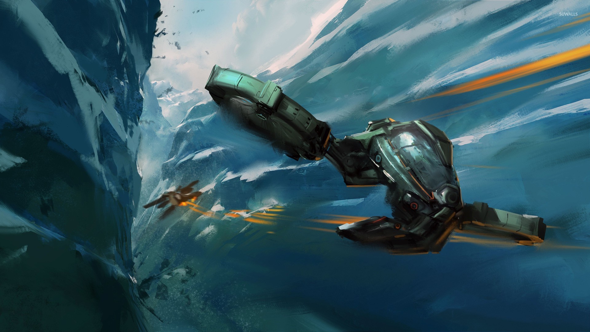 This is a speed camera that a canyon dweller had set up to catch some daredevil kids in the act of blitzing through his dwelling far above the posted speed limit.  Thanks to them, this is the only recorded image showing the defendant (in the Koper-57) being pursued and fired upon by a G-M12b belonging to the recently decessed [REDACTED].